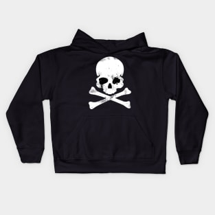 Dead Mans Hand Skull and Cross Bones Kids Hoodie